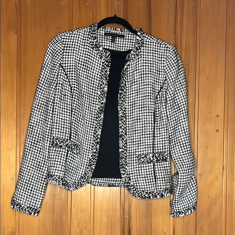 Women's Black and White Tweed Jacket